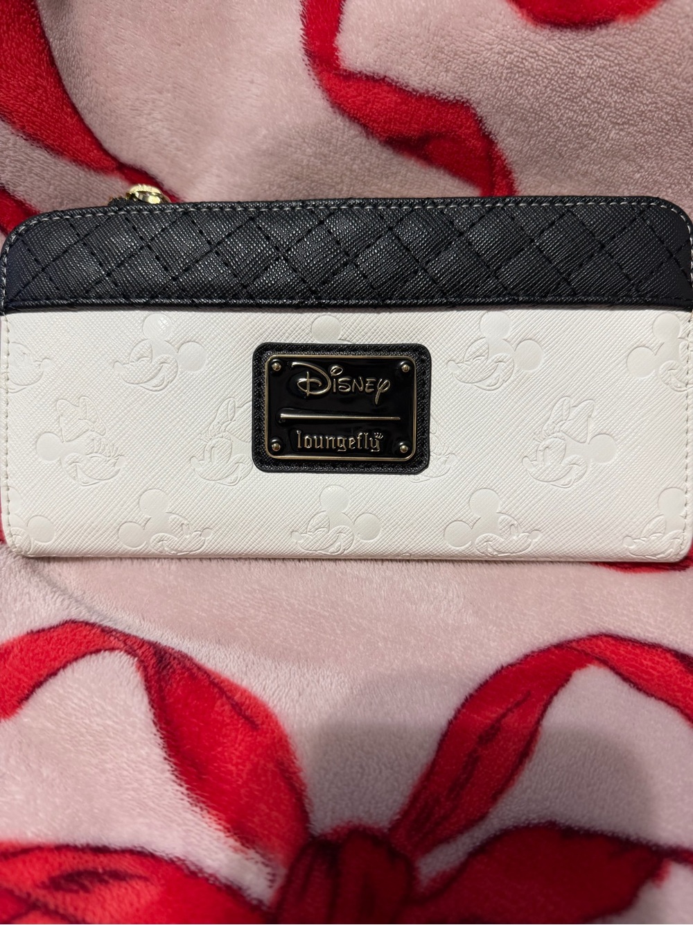 Loungefly Black and White Disney Mickey Embossed Zip Wallet